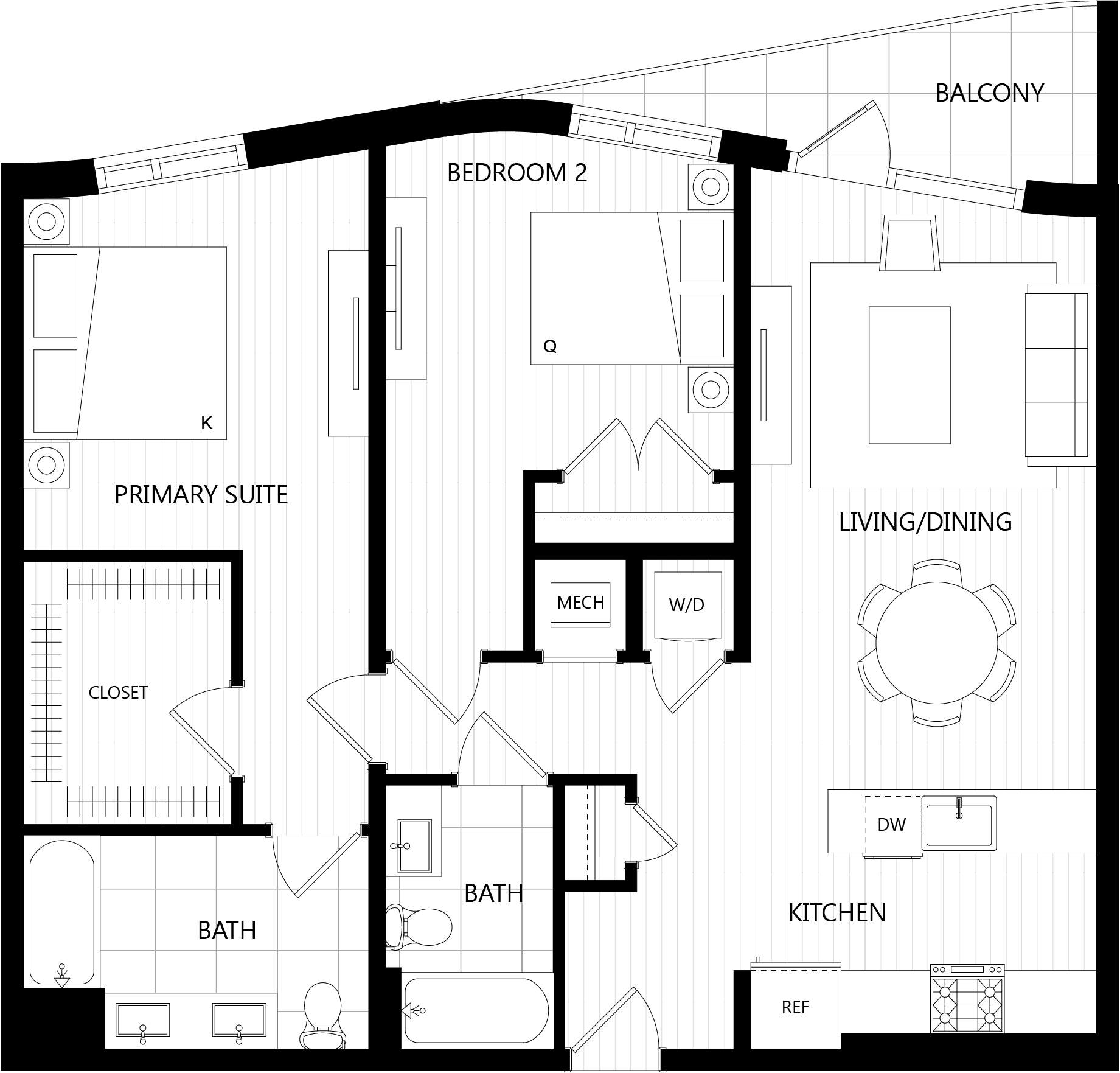 Floor plan of a Residences at Mazza luxury apartment in DC